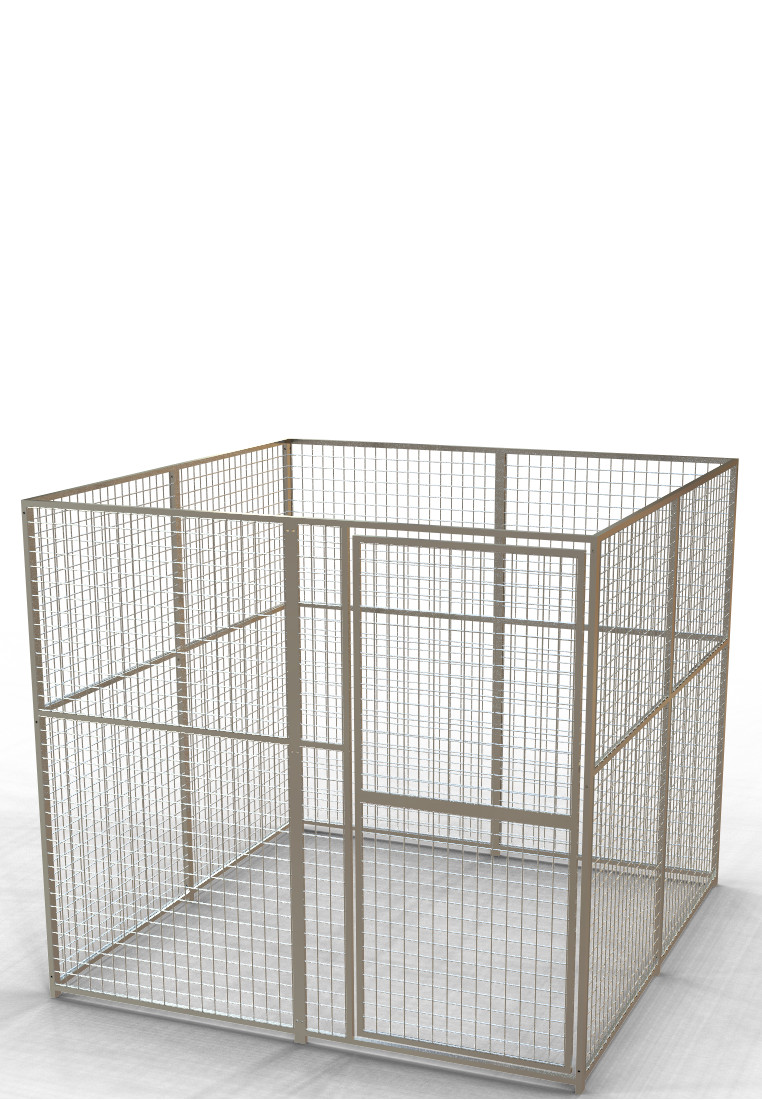 recinto orso in tubolare da 2x2x1,8 m