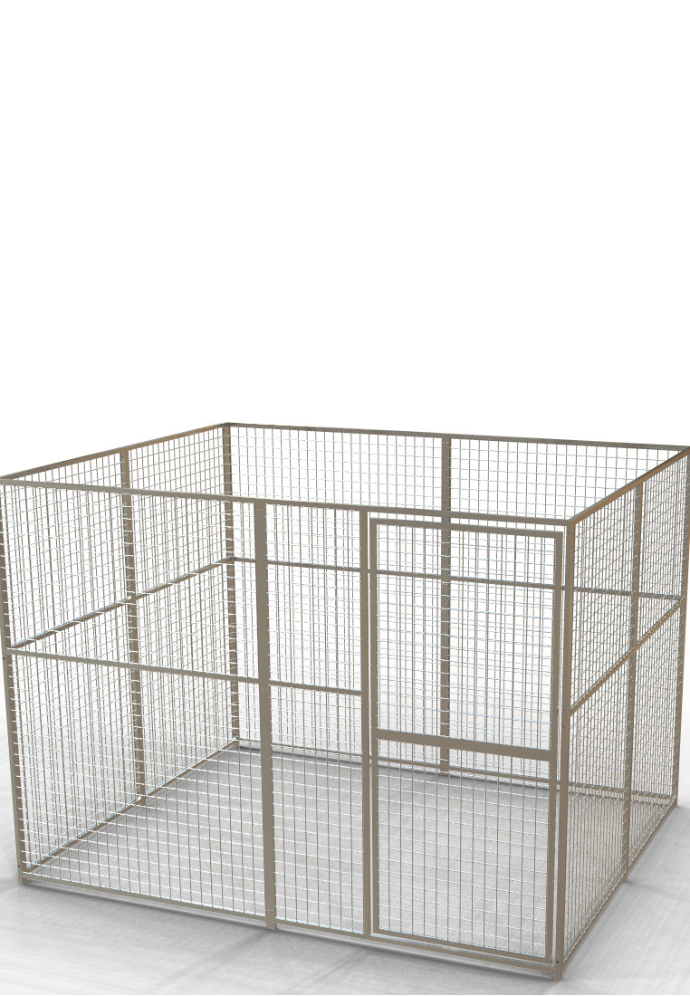 recinto orso in tubolare da 2,5x2x1,8 m