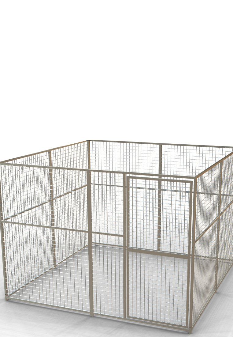 recinto orso in tubolare da 2,5x2,5x1,8 m