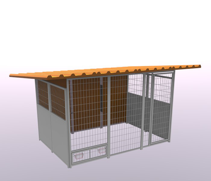 recinto in tubolare BOX con tetto in coibentato 3x2