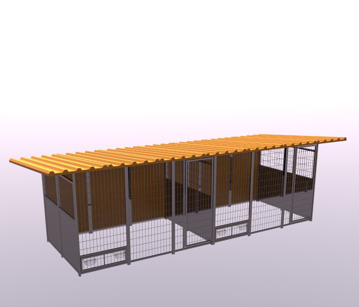 recinto in tubolare BOX con tetto in coibentato 6x2