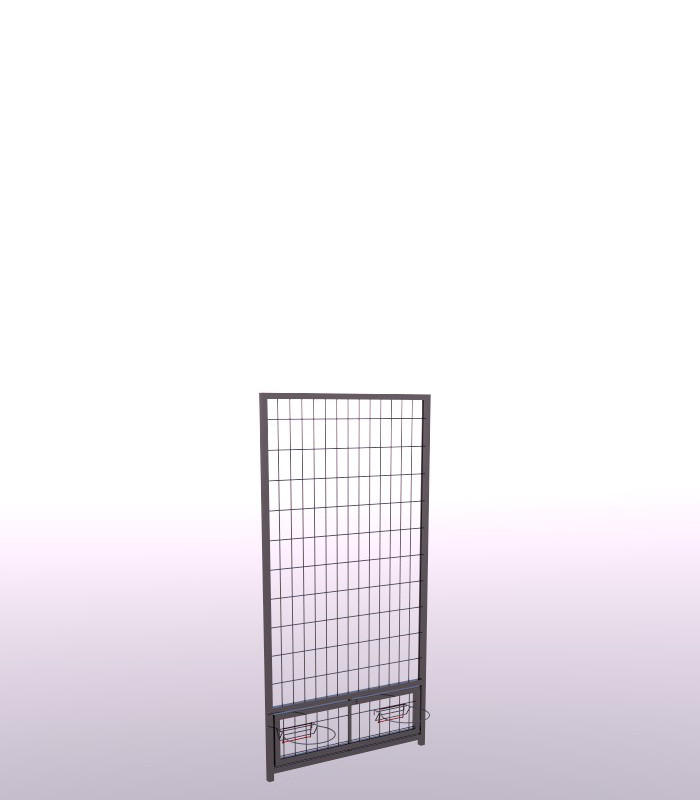 Pannello con porta ciotole girevole da 100xh200cm